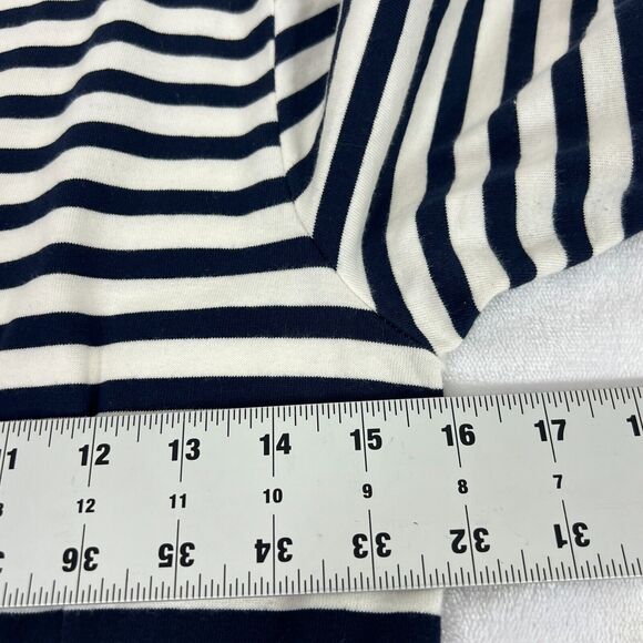 J. Crew Collection Womens 8 Black White Striped 3/4 Sleeves Back Zip Maxi Dress - Picture 13 of 14